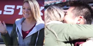 He Proposed, She said YES and the Stadium Cheered, likelovequotes.com ,Like Love Quotes