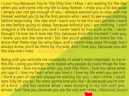 I Love You Because You’re The Only One I Miss., likelovequotes.com ,Like Love Quotes