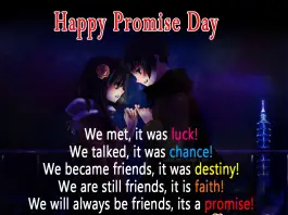 We Met, It Was Luck - Happy Promise Day-likelovequotes, likelovequotes.com ,Like Love Quotes