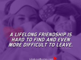 A lifelong friendship is hard to find and even more difficult to leave.