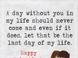A Day Without You In My Life Should Never Come -likelovequotes