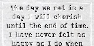 The Day We Met Is A Day I Will Cherish -likelovequotes
